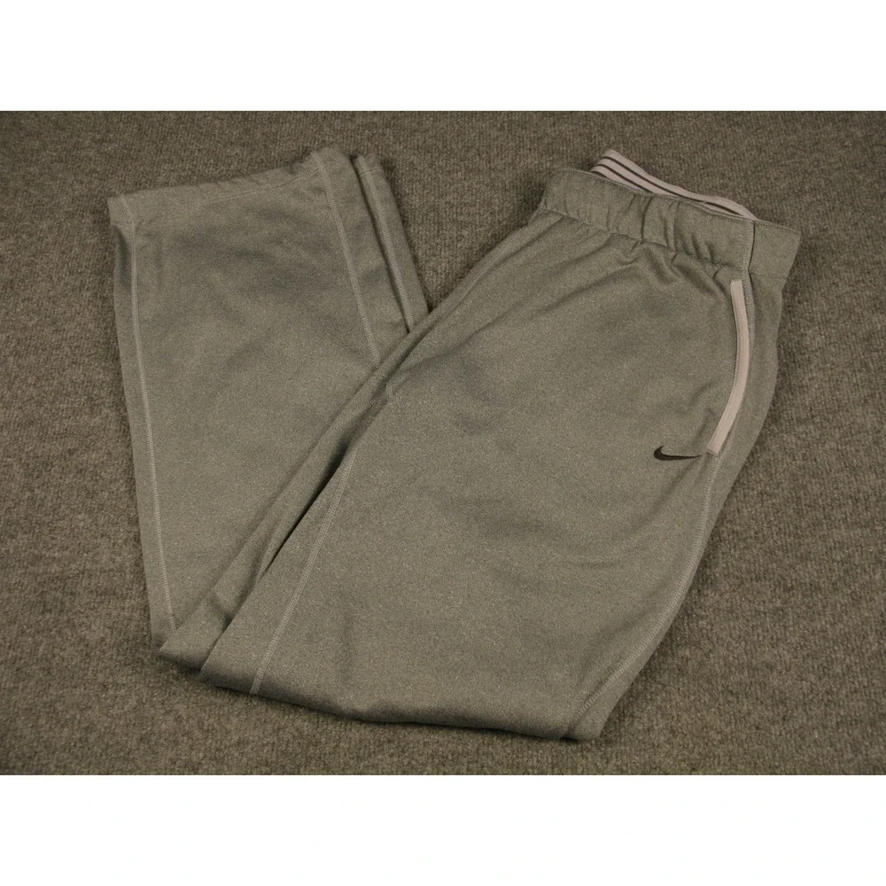 Nike Therma-FIT Men Gray Fleece Sweatpants Joggers Size L Pockets Athletic #2200